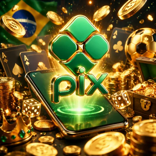 Celular mostrando depósito via Pix em um cassino online